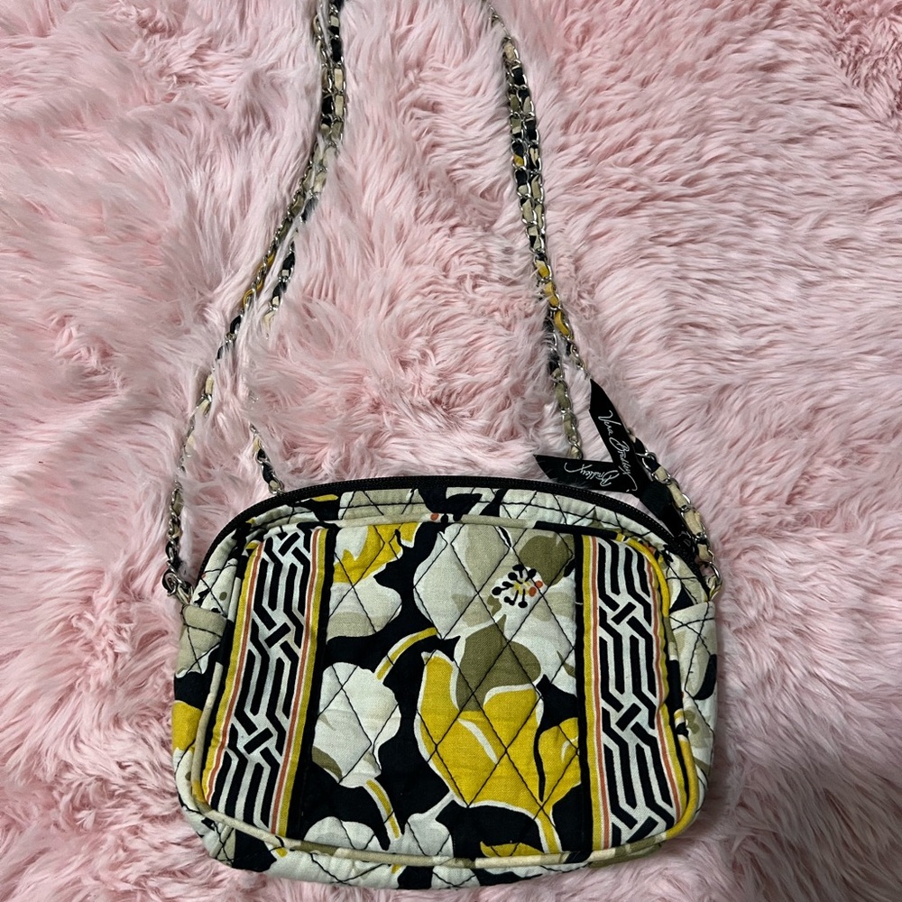 Vera Bradley Floral Crossbody Bag - Yellow and Black